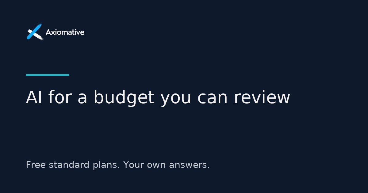 AI for a budget you can review — Axiomative guide