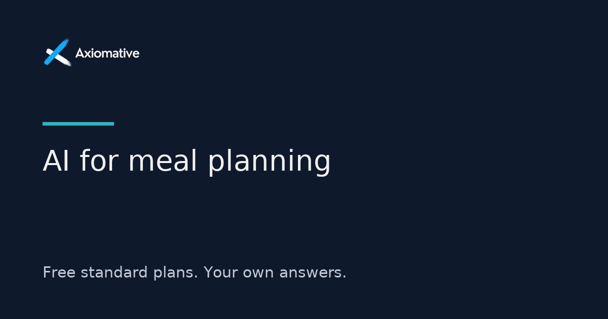 AI for meal planning — Axiomative guide